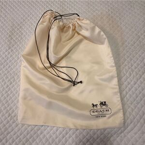 Coach Ivory Dust Bag with Black Drawstring